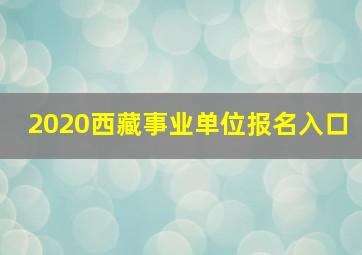 2020西藏事业单位报名入口