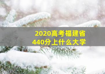 2020高考福建省440分上什么大学