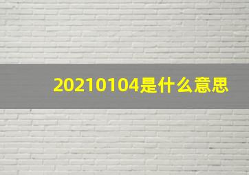 20210104是什么意思