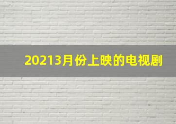 20213月份上映的电视剧