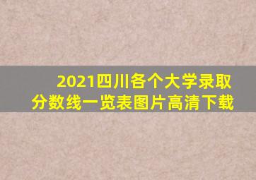 2021四川各个大学录取分数线一览表图片高清下载