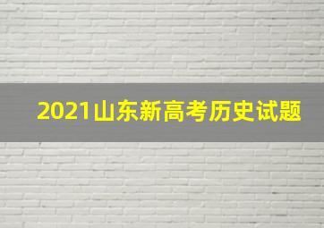 2021山东新高考历史试题