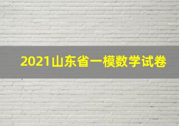 2021山东省一模数学试卷