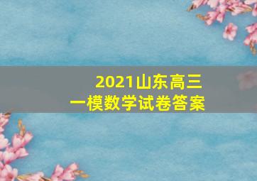 2021山东高三一模数学试卷答案