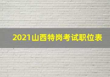 2021山西特岗考试职位表