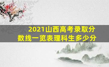 2021山西高考录取分数线一览表理科生多少分