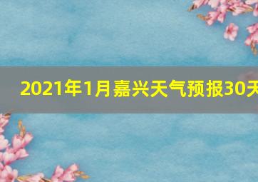 2021年1月嘉兴天气预报30天