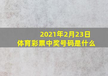 2021年2月23日体育彩票中奖号码是什么