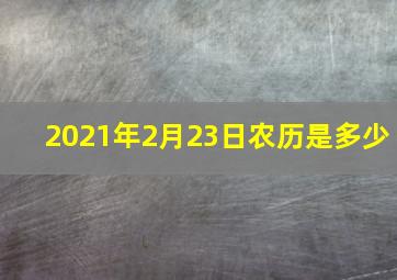 2021年2月23日农历是多少