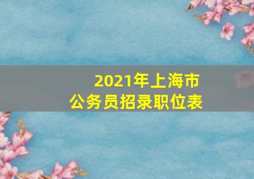 2021年上海市公务员招录职位表