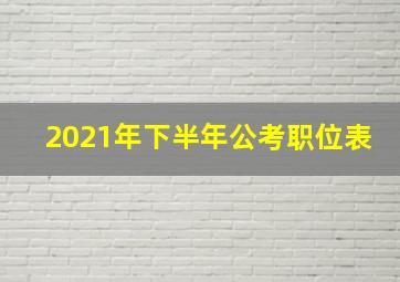 2021年下半年公考职位表