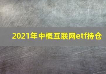 2021年中概互联网etf持仓