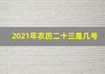 2021年农历二十三是几号