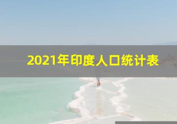 2021年印度人口统计表