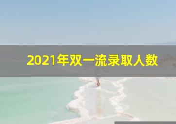 2021年双一流录取人数