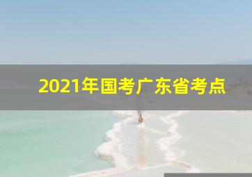 2021年国考广东省考点