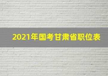 2021年国考甘肃省职位表