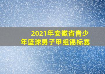 2021年安徽省青少年篮球男子甲组锦标赛