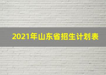 2021年山东省招生计划表