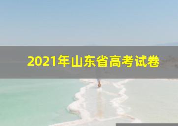 2021年山东省高考试卷