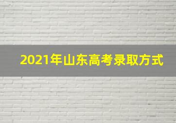 2021年山东高考录取方式