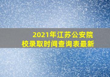 2021年江苏公安院校录取时间查询表最新