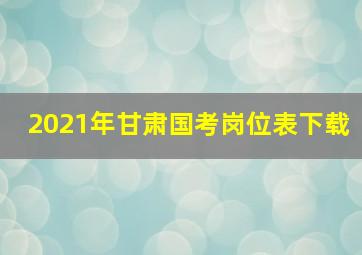 2021年甘肃国考岗位表下载