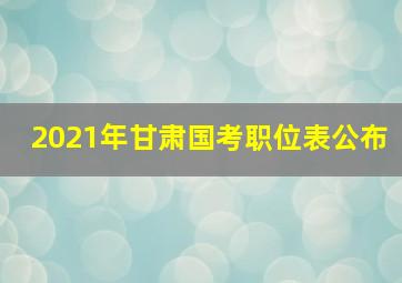 2021年甘肃国考职位表公布