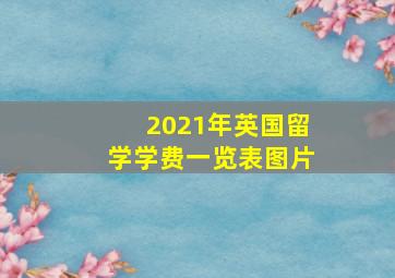 2021年英国留学学费一览表图片