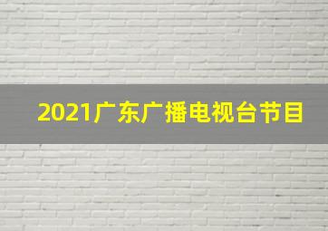 2021广东广播电视台节目