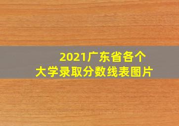 2021广东省各个大学录取分数线表图片