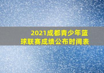 2021成都青少年篮球联赛成绩公布时间表