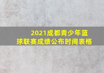 2021成都青少年篮球联赛成绩公布时间表格