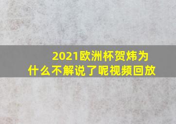 2021欧洲杯贺炜为什么不解说了呢视频回放