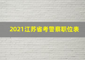 2021江苏省考警察职位表