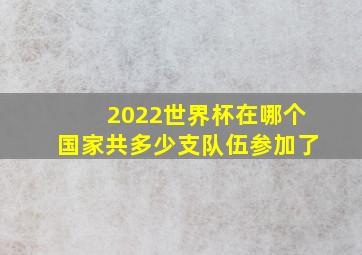 2022世界杯在哪个国家共多少支队伍参加了