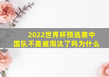 2022世界杯预选赛中国队不是被淘汰了吗为什么