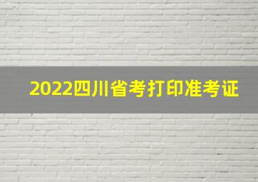 2022四川省考打印准考证