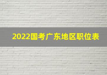 2022国考广东地区职位表