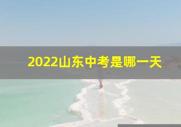 2022山东中考是哪一天