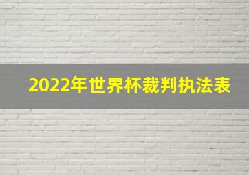 2022年世界杯裁判执法表