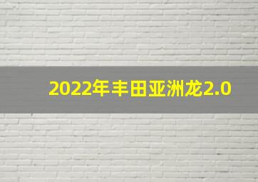 2022年丰田亚洲龙2.0