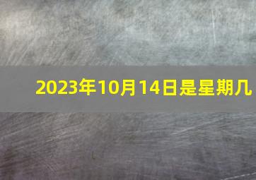 2023年10月14日是星期几