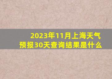 2023年11月上海天气预报30天查询结果是什么