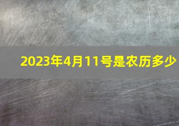 2023年4月11号是农历多少