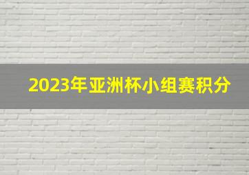 2023年亚洲杯小组赛积分