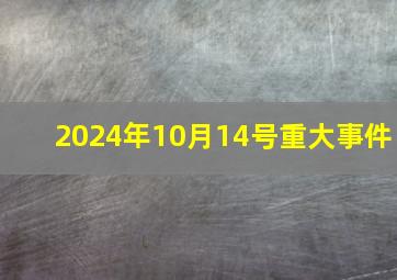 2024年10月14号重大事件