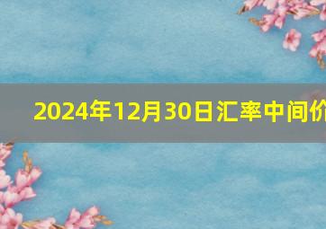 2024年12月30日汇率中间价