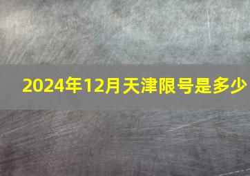 2024年12月天津限号是多少