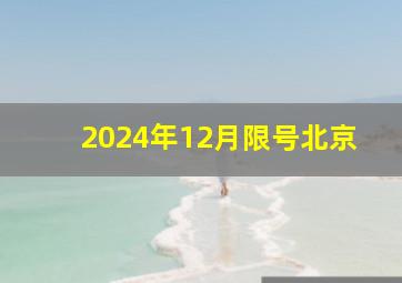 2024年12月限号北京